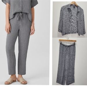 Eileen Fisher Plaid Pant Button Down Set